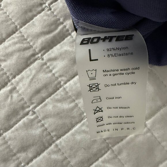 Bo+Tee High-Waisted Ribbed Leggings L Blue Nylon/Elastane Stretchy Gym Wear - Picture 4 of 9